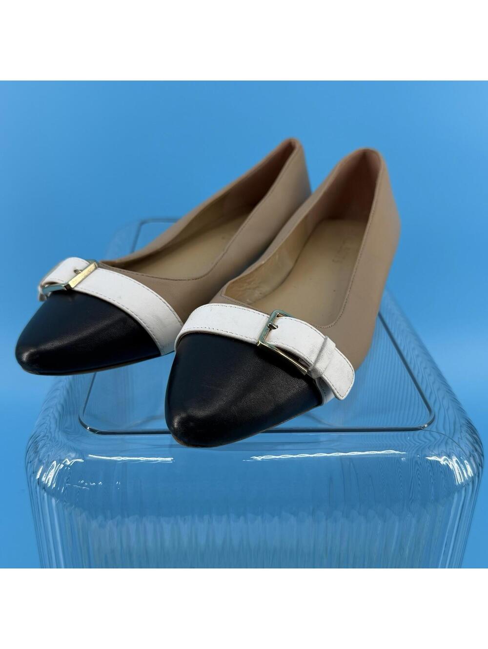 Talbots Edison Causal Footwear Leather Loafers 6.5 Buckle Flats Closed Toe